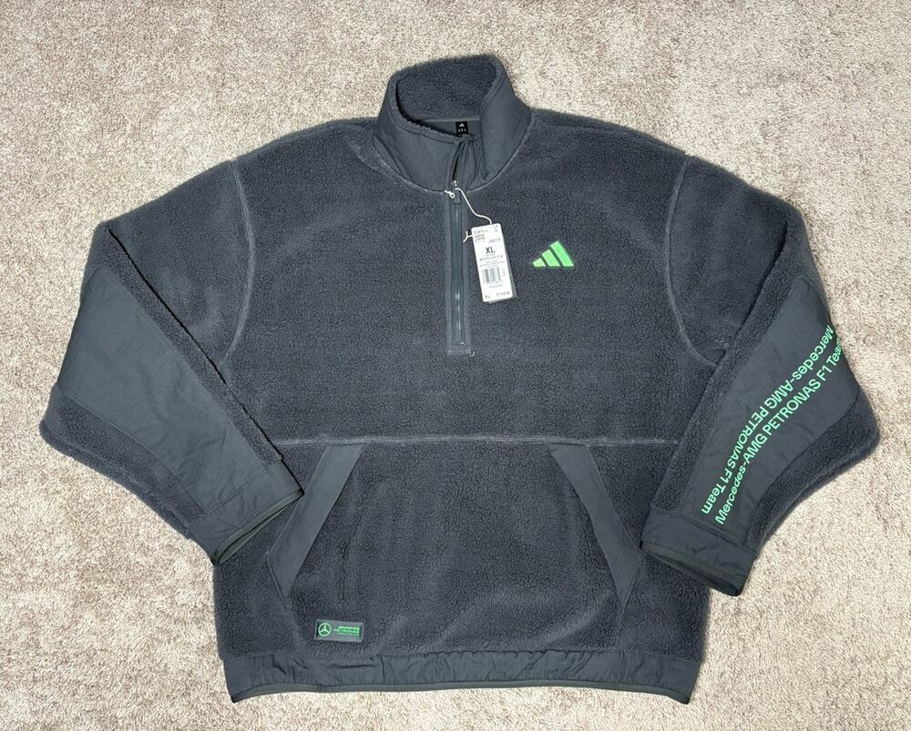 Adidas Mercedes AMG Petronas F1 Sherpa Fleece Pullover Mens XL NWT JX8779